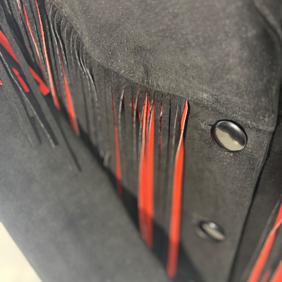 Vintage Adler cropped suede black fringed medium jacket - Picture 3 of 3